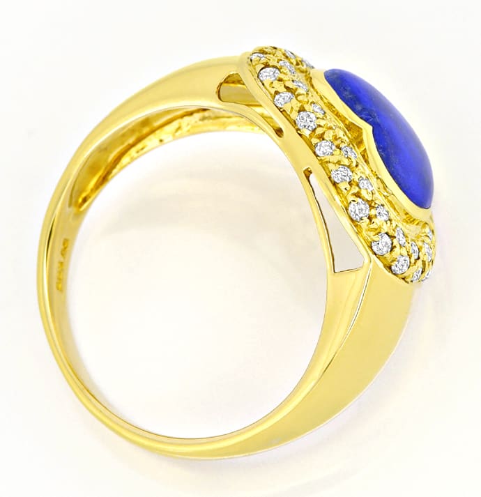 Foto 3 - Goldring blaues Lapislazuli-Herz 46 Diamanten, R1420
