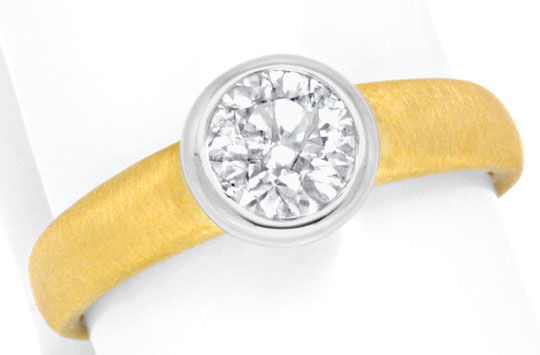 Foto 2 - Brillant-Ring Einkaräter Diamant massiv 18K Gold, S3402