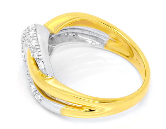 Foto 3 - Diamantring Gelbgold-Weißgold 31 Diamanten, S6134