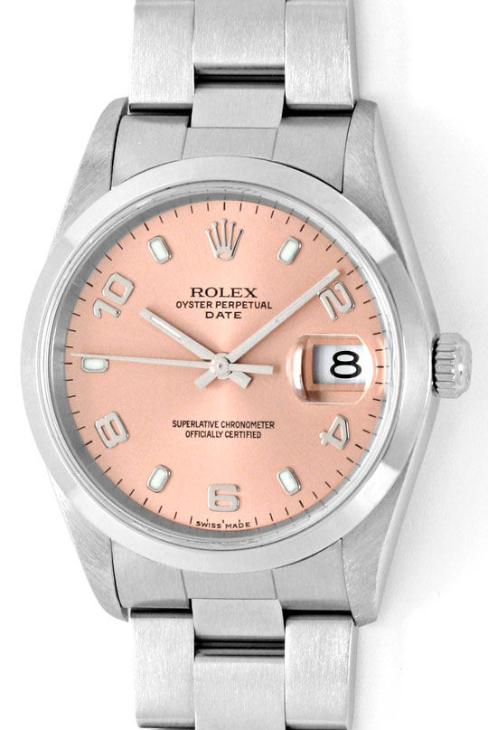 Foto 2 - Rolex Date Oyster Perpetual Edelstahl Herren-Armbanduhr, U2245